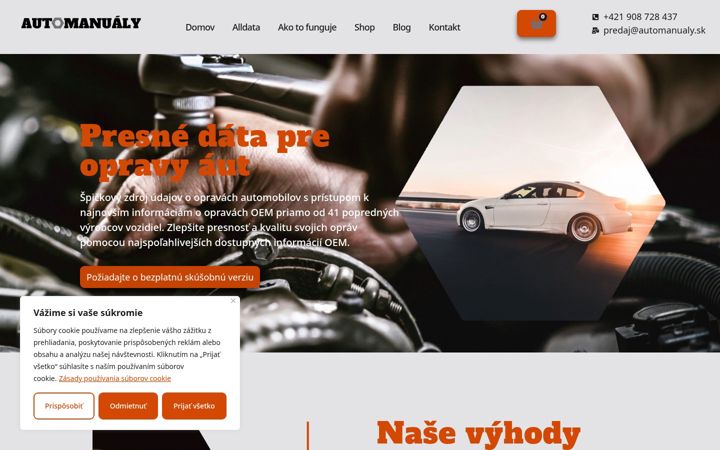 Kuvakaappaus sivustosta automanualy.sk