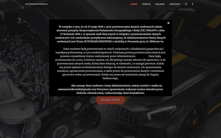 Screenshot of automarcinkowski.pl