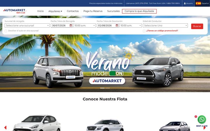 Zrzut ekranu automarketrentacar.com