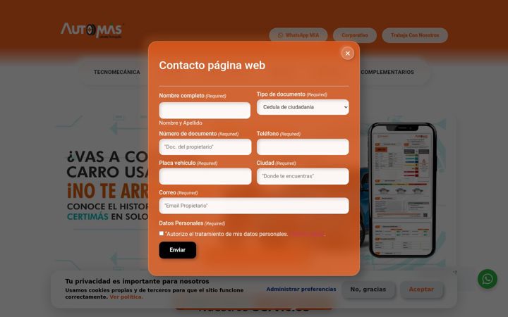Zrzut ekranu automas.com.co