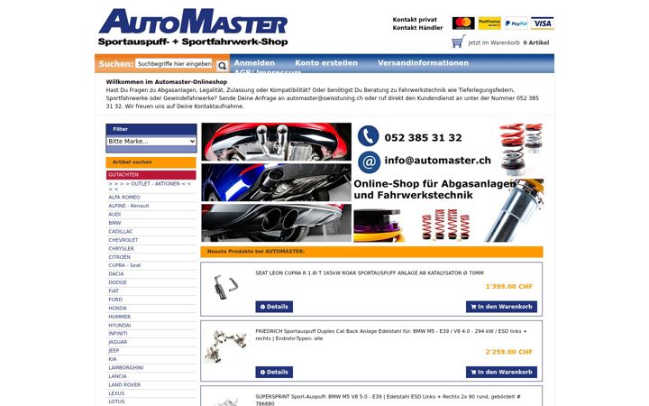 Screenshot of automaster.ch