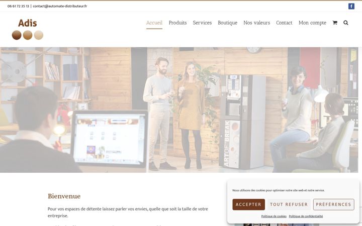 Skærmbillede af automate-distributeur.fr