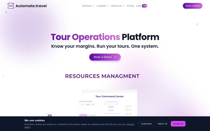 Screenshot of automate.travel
