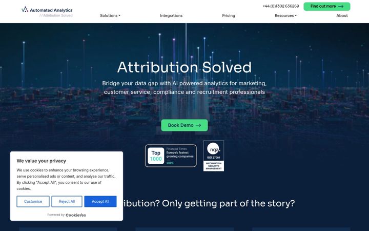 Screenshot of automatedanalytics.co