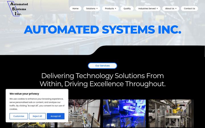 Ekrānuzņēmums no automatedsystemsinc.com