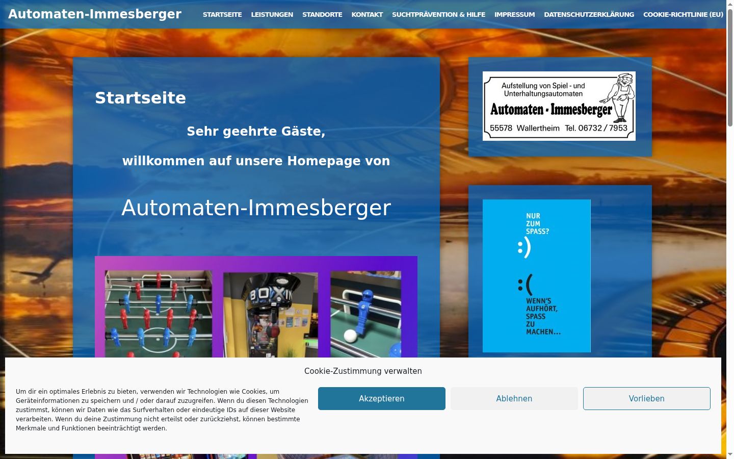 Screenshot del banner di consenso mostrato prima di qualsiasi interazione