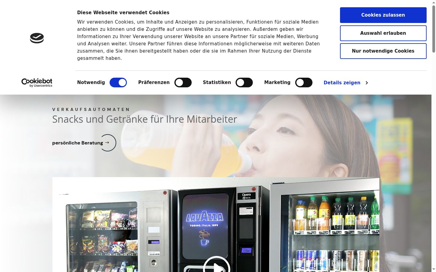 Sutikimo reklamjuostės, rodytos prieš bet kokią sąveiką, ekrano kopija
