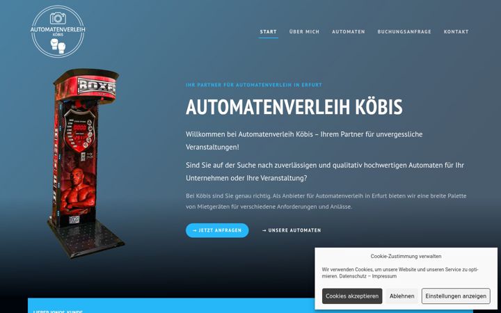 Screenshot of automatenverleih-koebis.de