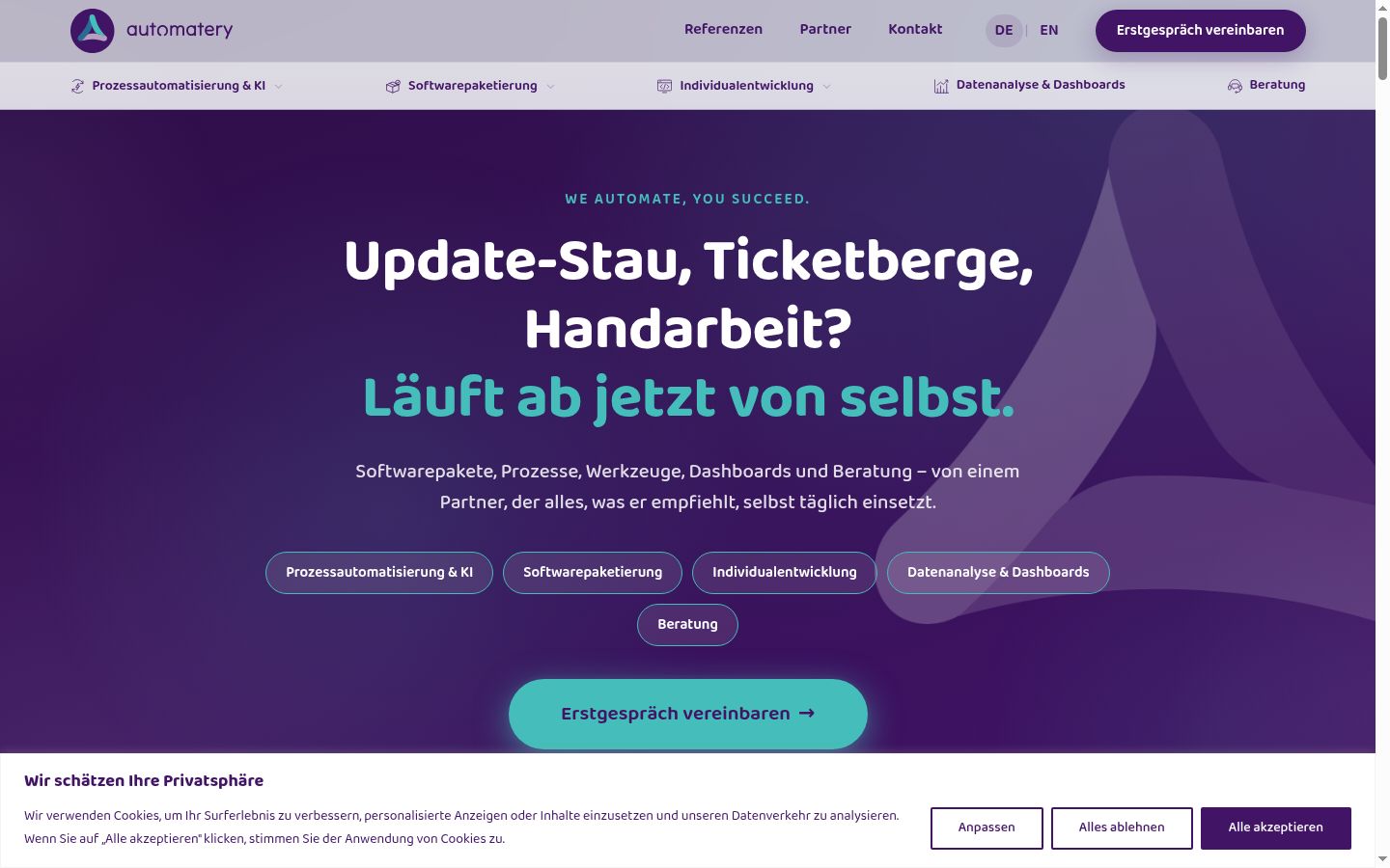 Sutikimo reklamjuostės, rodytos prieš bet kokią sąveiką, ekrano kopija