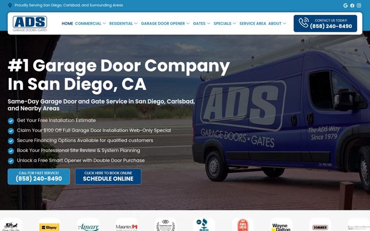 Screenshot of automaticdoorspecialists.com