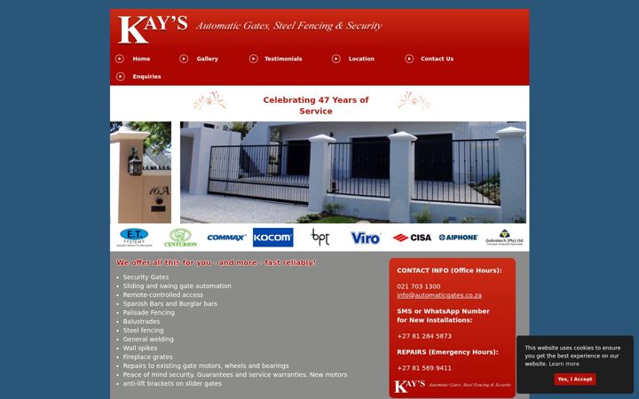 Screenshot of automaticgates.co.za