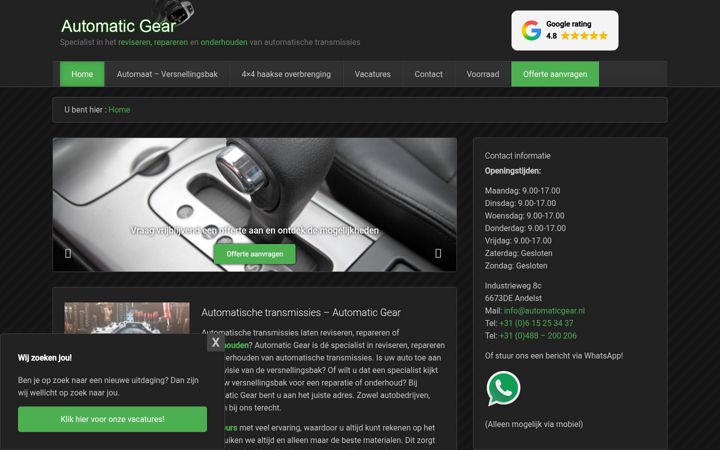 Screenshot of automaticgear.nl