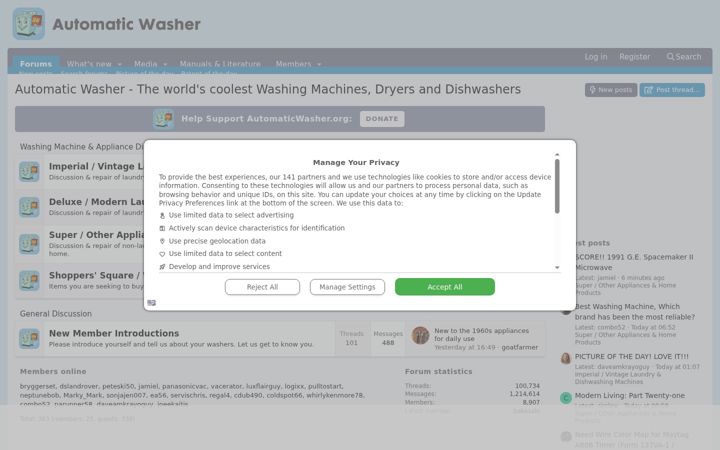 Screenshot of automaticwasher.org