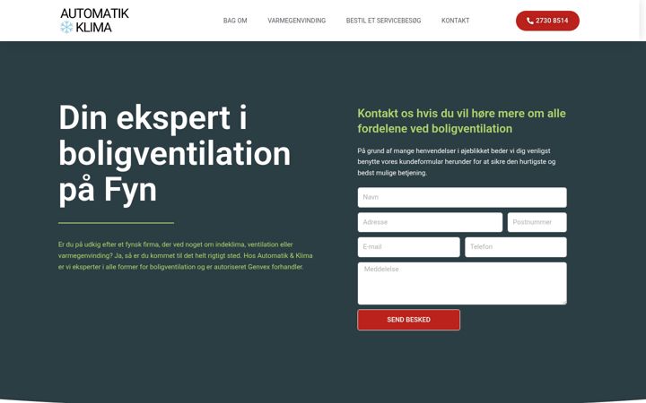 Screenshot of automatik-klima.dk
