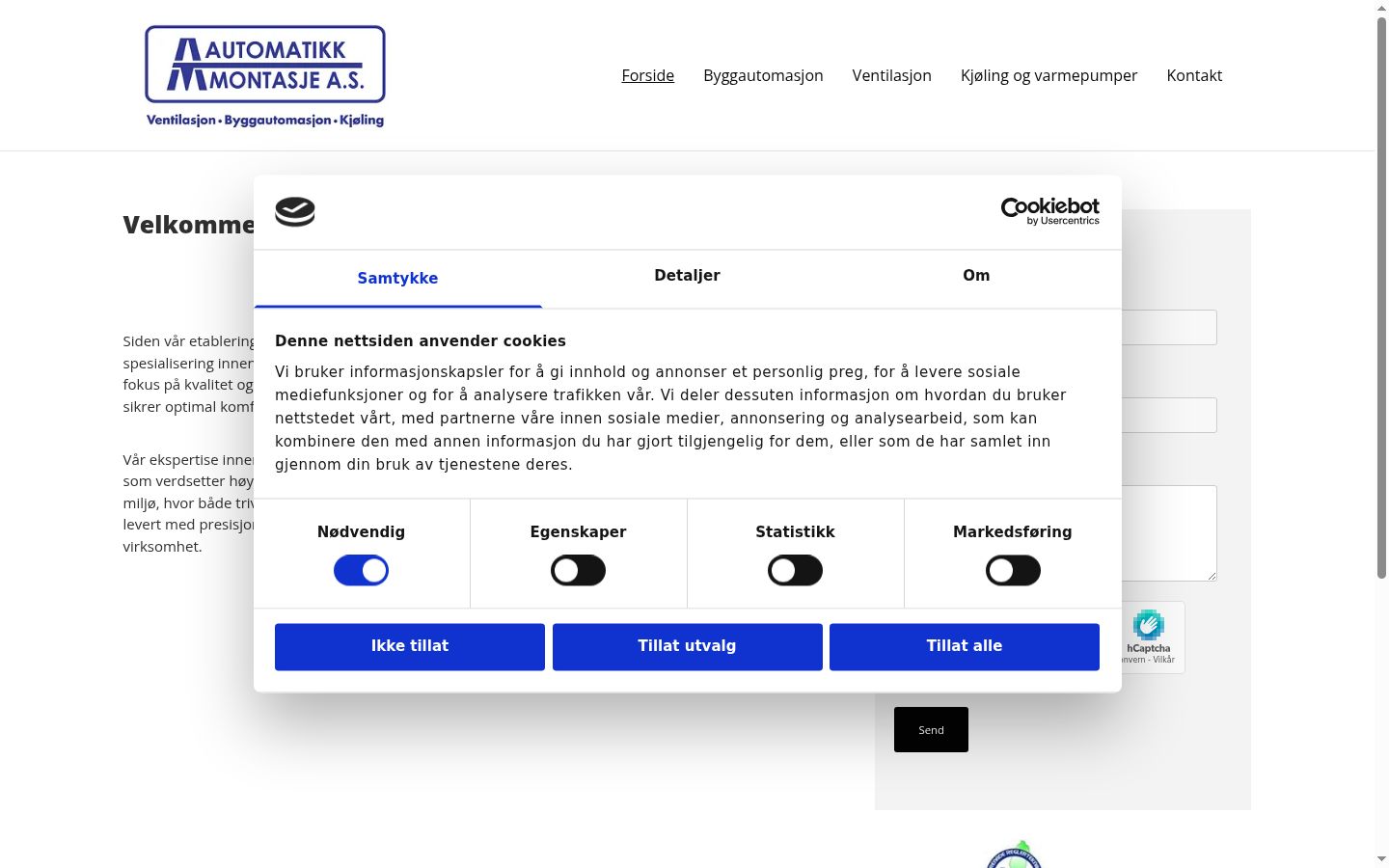 Screenshot des Einwilligungsbanners vor jeglicher Interaktion