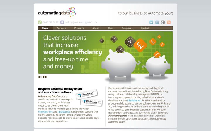 Screenshot of automatingdata.co.uk