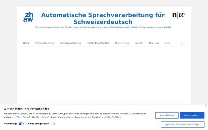 Képernyőkép: automatische-sprachverarbeitung-fuer-schweizerdeutsch.ch