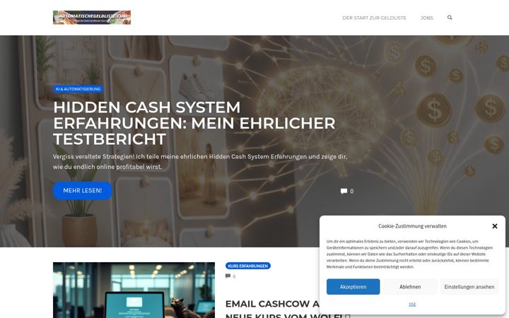 Screenshot of automatischegeldliste.com
