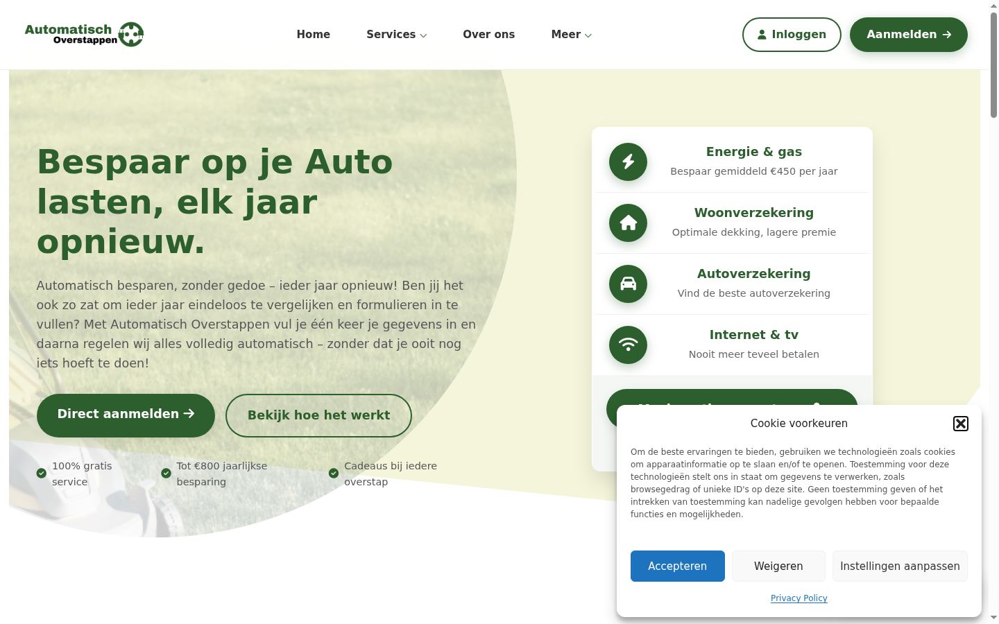 Screenshot tal-banner tal-kunsens muri qabel kwalunkwe interazzjoni