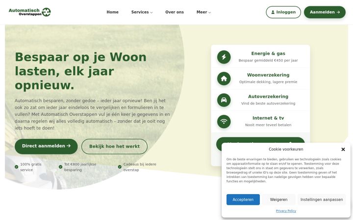 Captura de pantalla de automatischoverstappen.nl