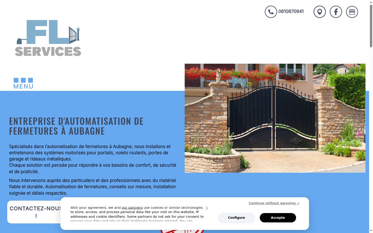 Screenshot of the consent banner shown before any interaction