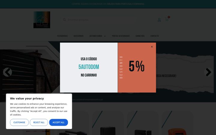 Screenshot of automatismosedomotica.pt