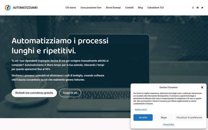 Ekraanipilt saidist automatizziamo.it