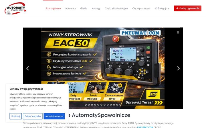 Screenshot of automatyspawalnicze.pl