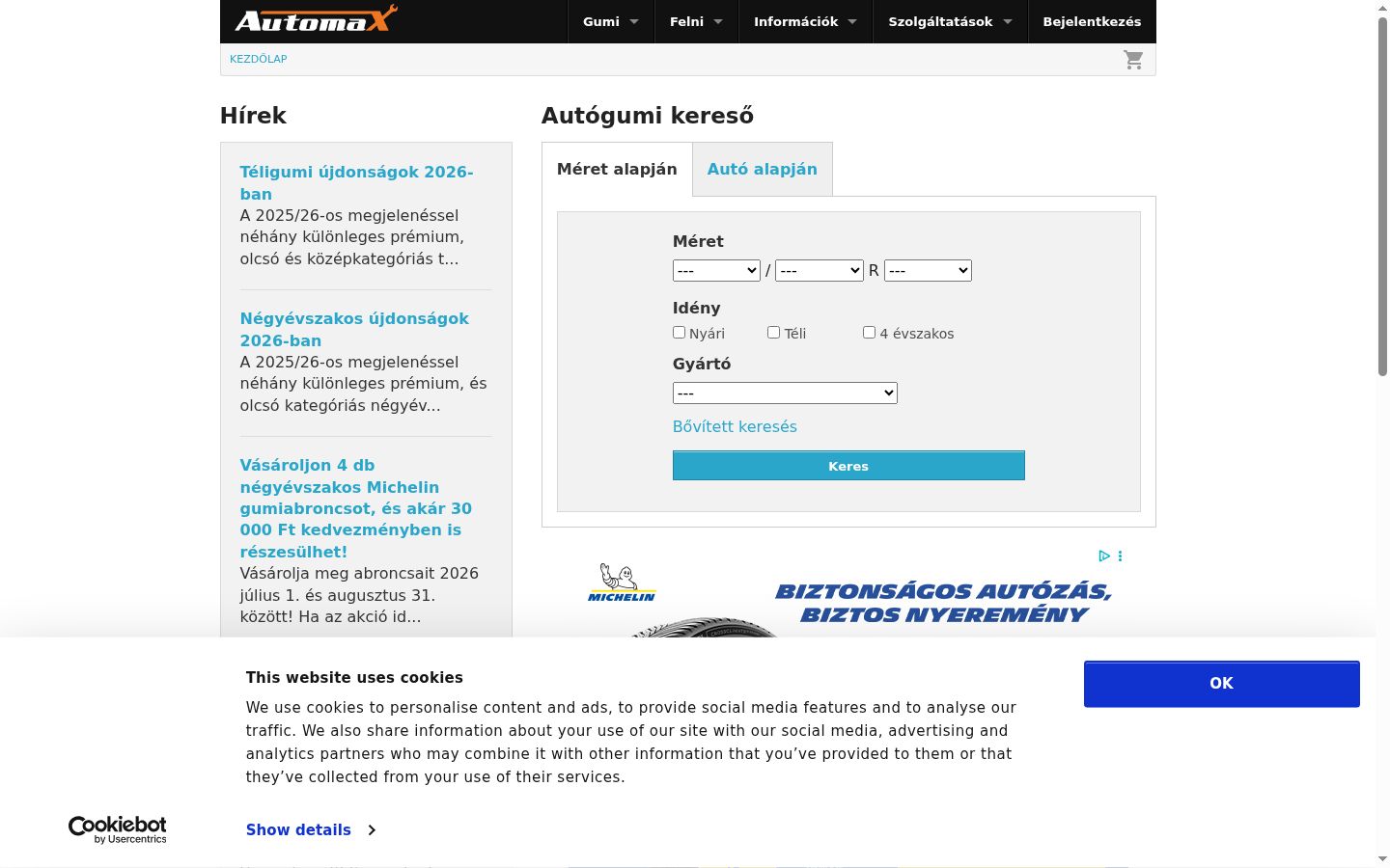 Screenshot del banner di consenso mostrato prima di qualsiasi interazione