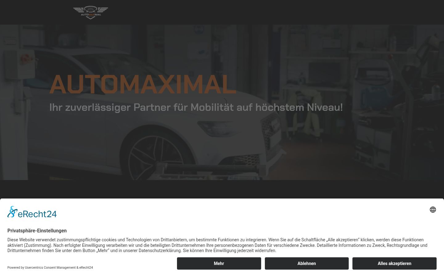Screenshot del banner di consenso mostrato prima di qualsiasi interazione