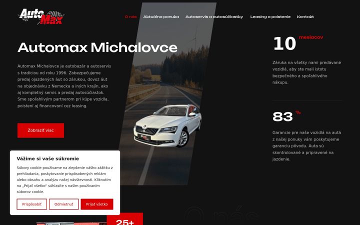 Snímek obrazovky automaxmi.sk