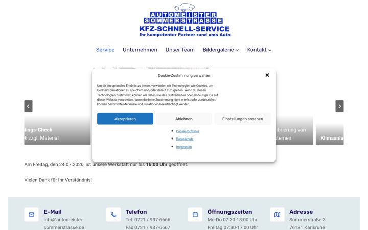 Screenshot of automeister-sommerstrasse.de