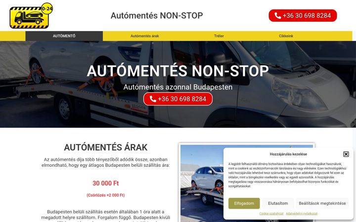 Screenshot of automentes2008.hu