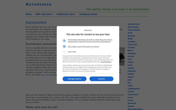 Screenshot of automerken.net