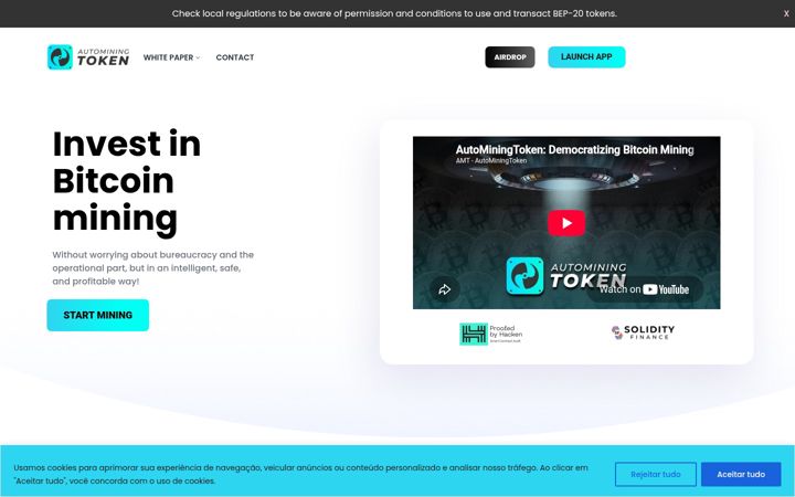 Screenshot of autominingtoken.com