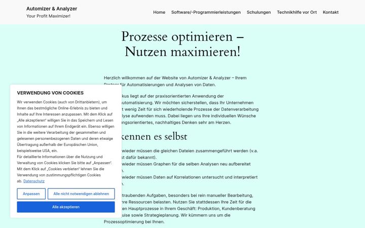 Screenshot of automizer-analyzer.com