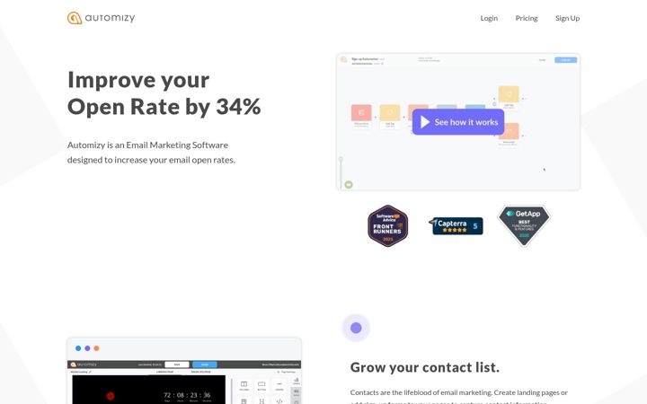 Screenshot von automizy.com