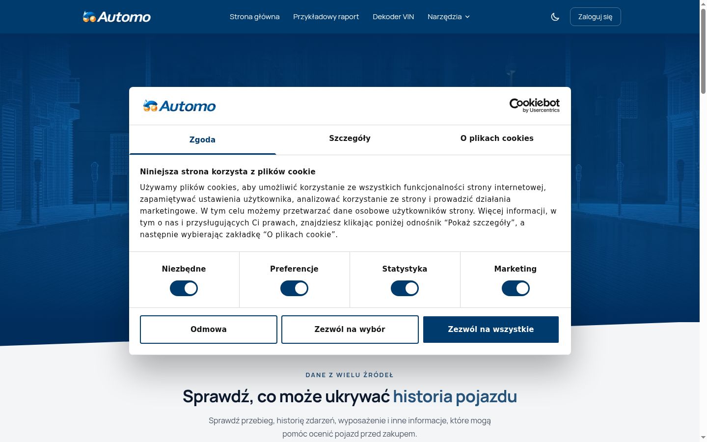 Kuvakaappaus suostumusbannerista, joka näytettiin ennen mitään vuorovaikutusta