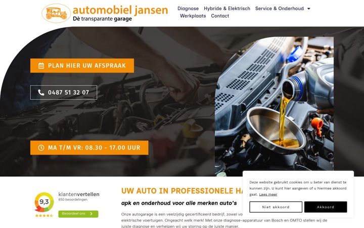 Screenshot von automobieljansen.nl
