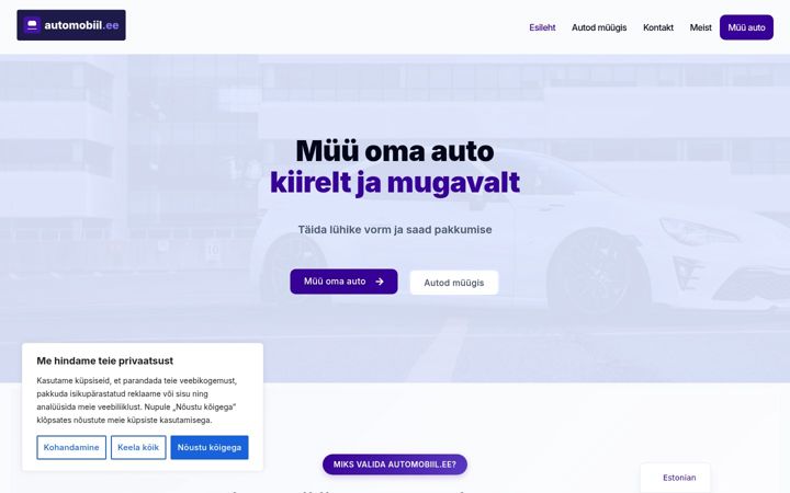 Screenshot of automobiil.ee