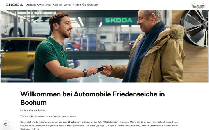 Screenshot of automobile-friedenseiche.skoda-auto.de