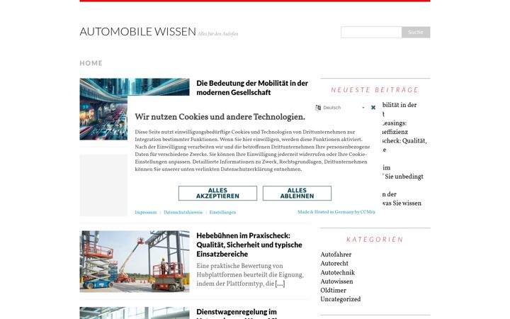 Snímek obrazovky automobile-wissen.de