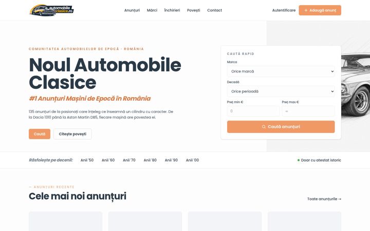 Screenshot of automobileclasice.ro