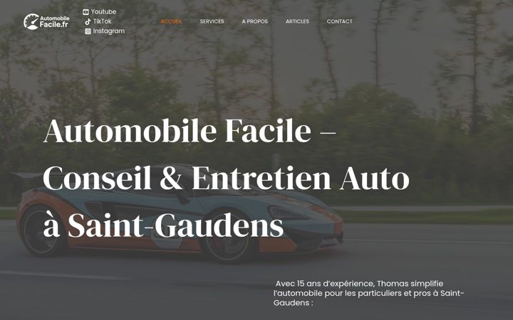 Snímek obrazovky automobilefacile.fr