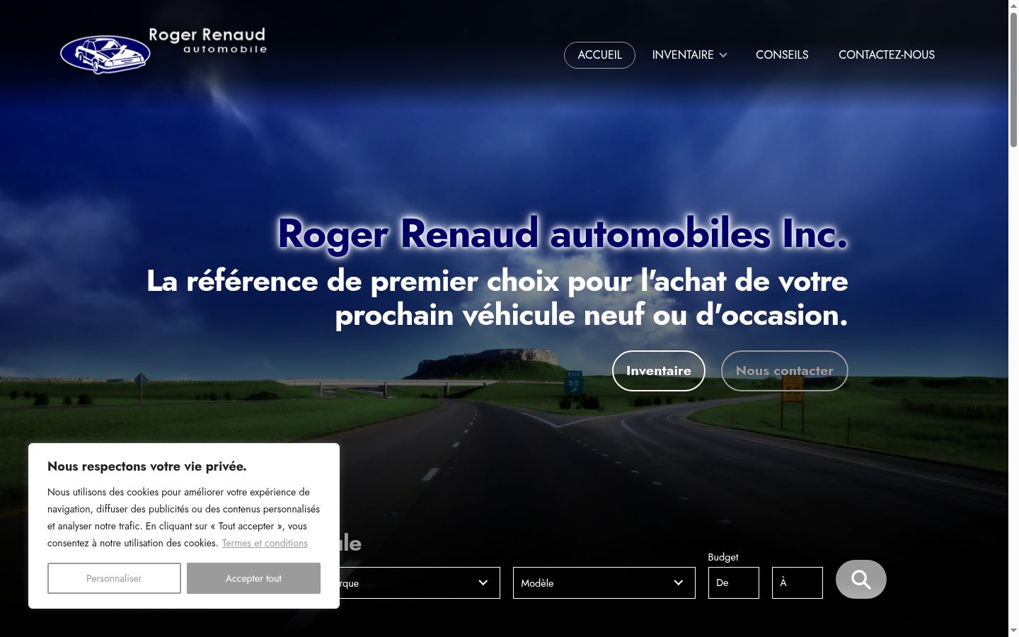 Screenshot of the consent banner shown before any interaction