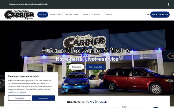 Skærmbillede af automobilescarrier.com