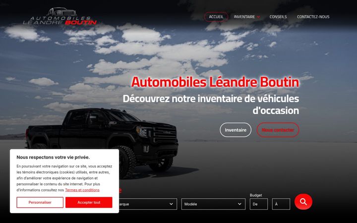 Skærmbillede af automobilesleandreboutin.com