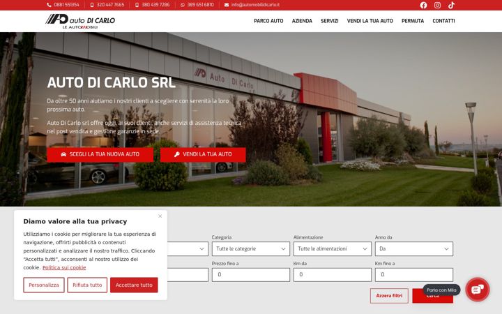 Screenshot of automobilidicarlo.it