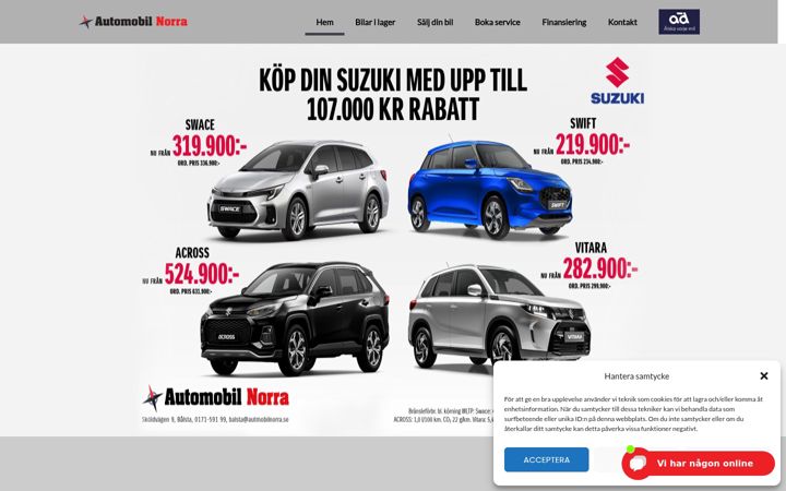 Screenshot ta' automobilnorra.se