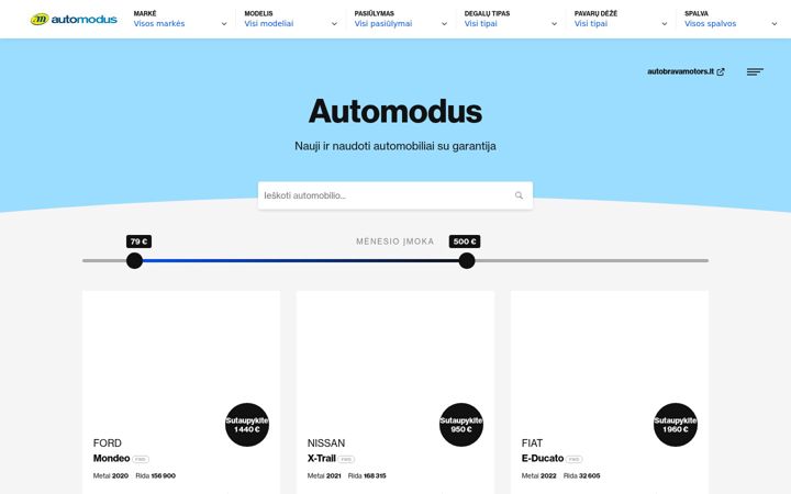 Screenshot of automodus.lt